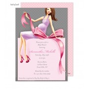 Baby Shower Invitations, Expecting a Big Gift Girl - Brunette